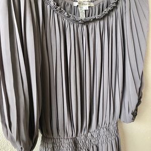 Beautiful gray, off the shoulder dress! Like new!
